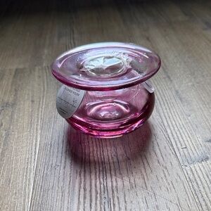 Anthropologie Pink Glass Candle Holder/bud vase